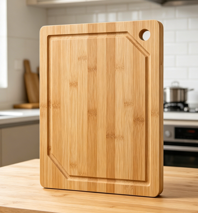 Durable Bamboo Cutting Board With Handle And Juice Groove - Image 2
