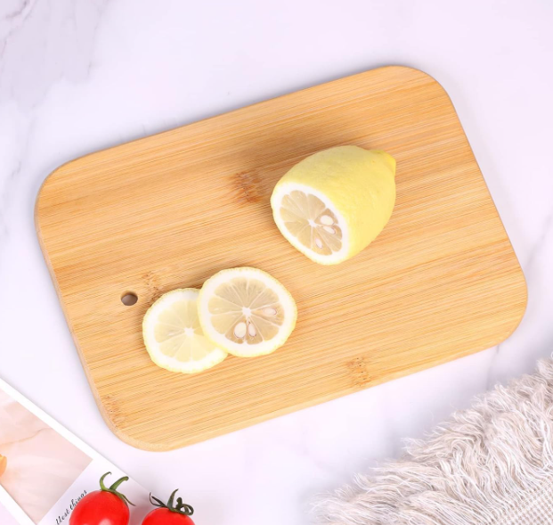 Small Bamboo Cutting Board Set With Storage Rack - Image 2