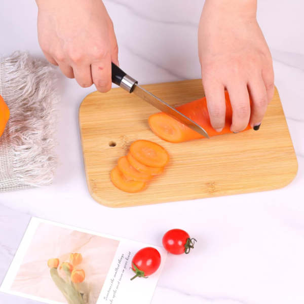 Small Bamboo Cutting Board Set With Storage Rack