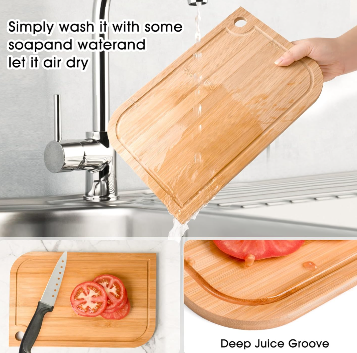 Small Lightweight Bamboo Fruit Cutting Board - Image 2
