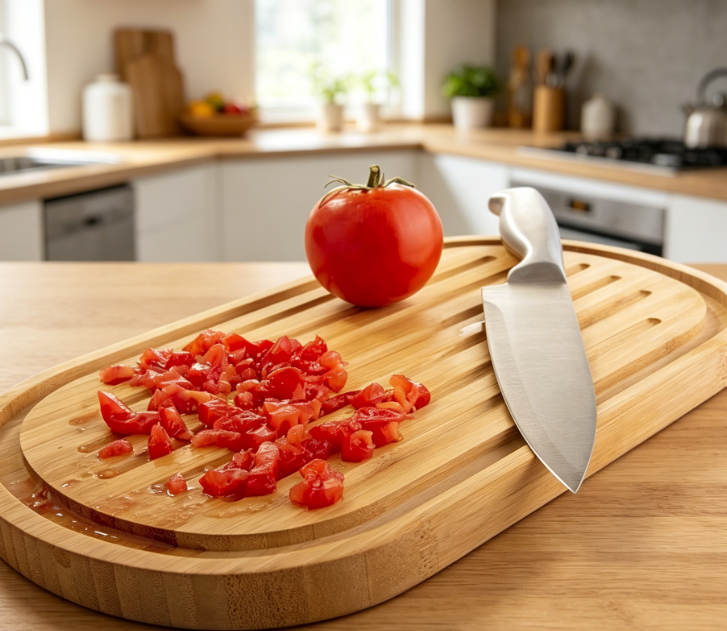 Double-Sided Natural Bamboo Cutting Board With Deep Juice Groove - Image 2