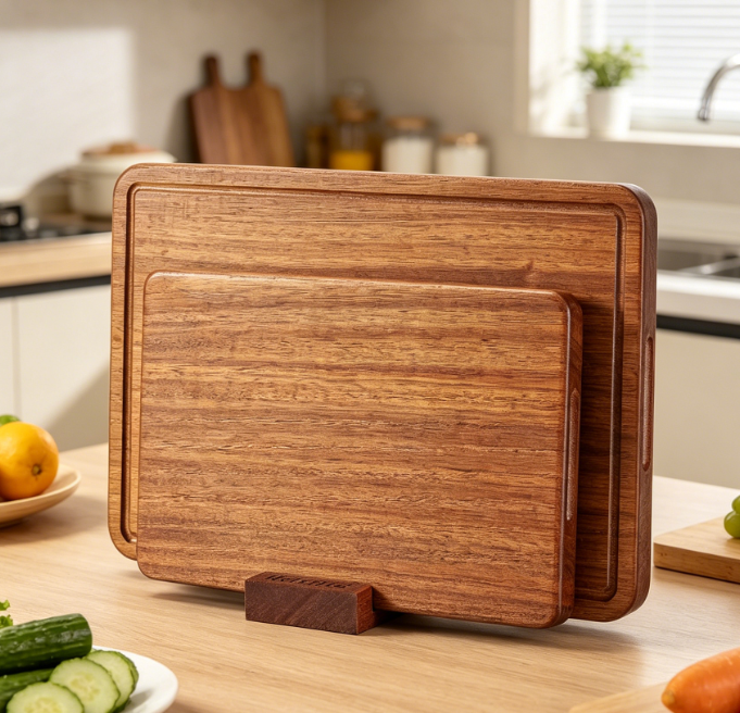 Large Thickened Teak Cutting Board With Non-Slip Juice Groove - Image 2
