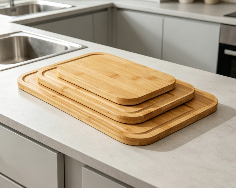 3-Piece Bamboo Cutting Board Set With Non-Slip Rubber Pads - Image 2