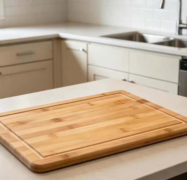 Bamboo Cutting Board With Non-Slip Soft Base Pad
