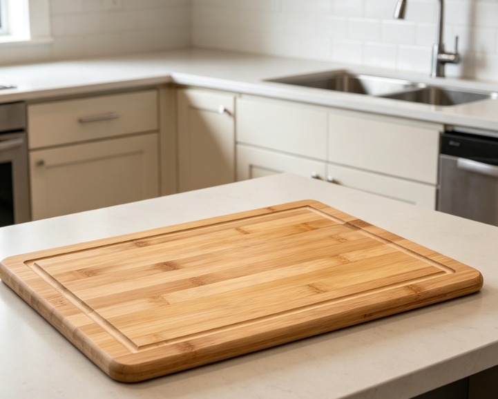 Bamboo Cutting Board With Non-Slip Soft Base Pad