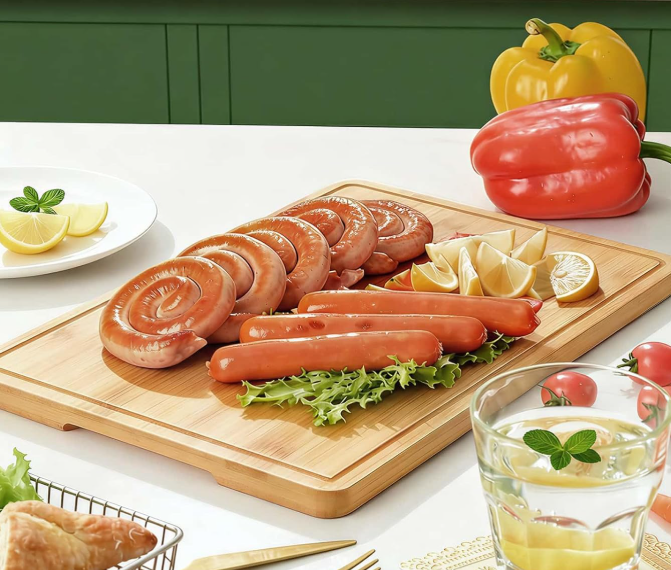 Large Non-Slip Bamboo Cutting Board With Juice Groove And Handle - Image 2