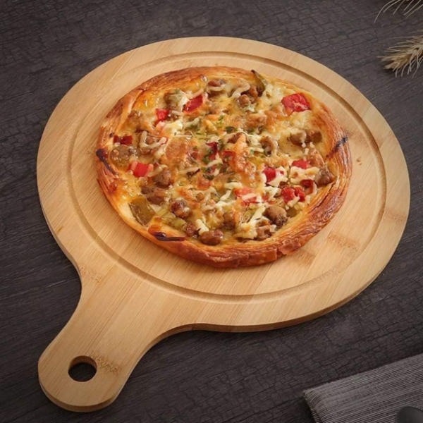 3-Piece Bamboo Non-Slip Cutting Board Set With Pizza Peel