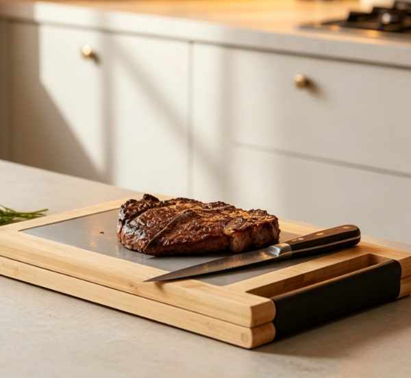 5-In-1 Foldable Non-Slip Bamboo Cutting Board With Juice Groove