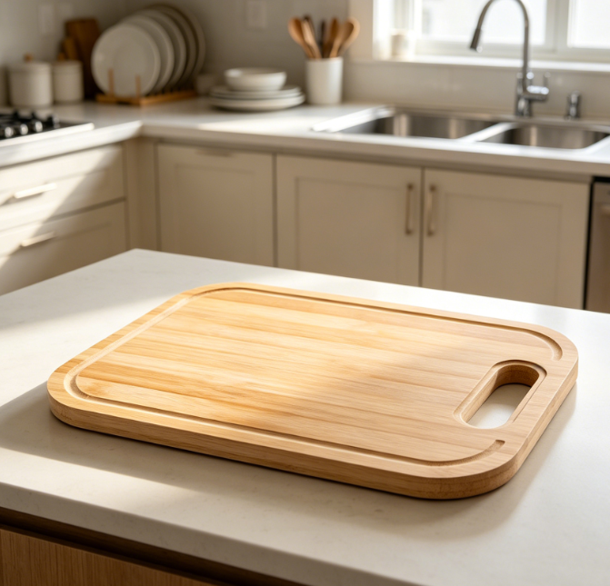 Brown Non-Slip Natural Bamboo Cutting Board - Image 2