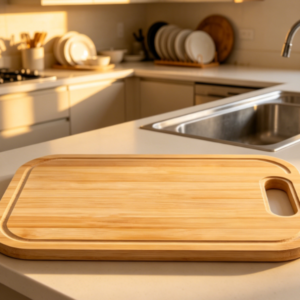 Brown Non-Slip Natural Bamboo Cutting Board