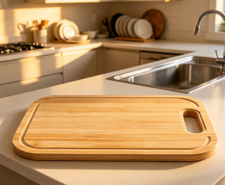 Brown Non-Slip Natural Bamboo Cutting Board