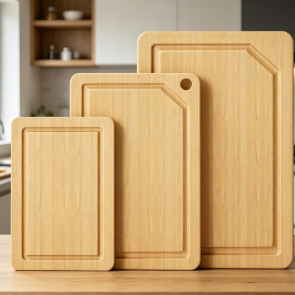 3-Piece Bamboo Cutting Board Set With Non-Slip Deep Juice Groove