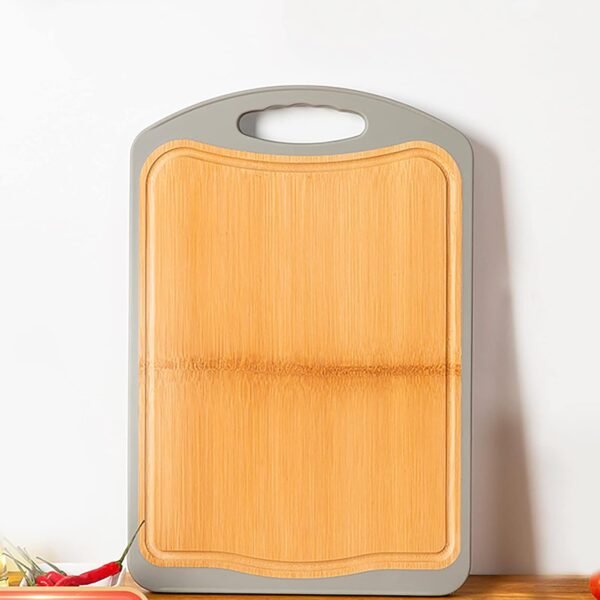 Non-Slip Bamboo Cutting Board With Handle And Juice Groove