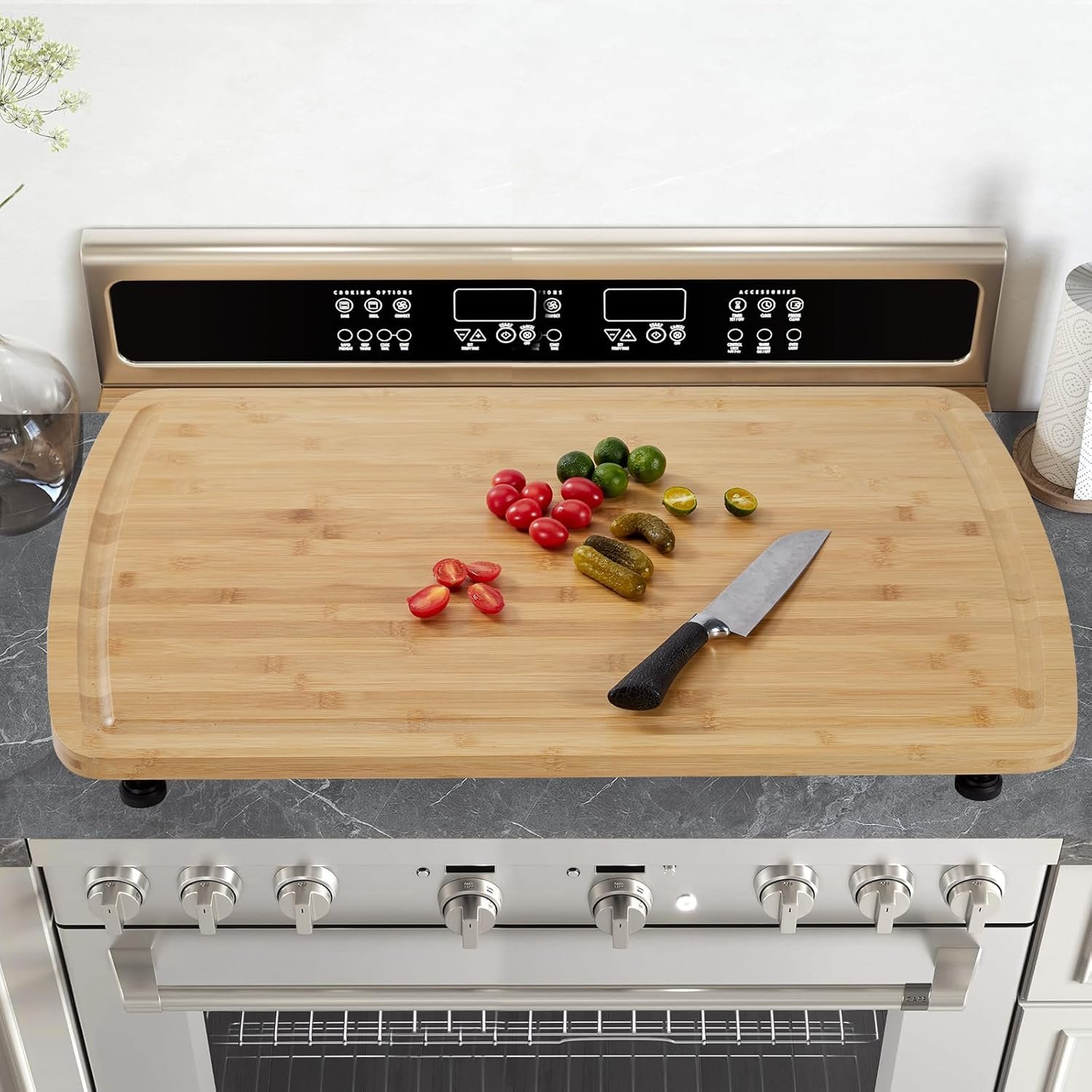 Extra-Large Non-Slip Bamboo Cutting Board With Detachable Feet