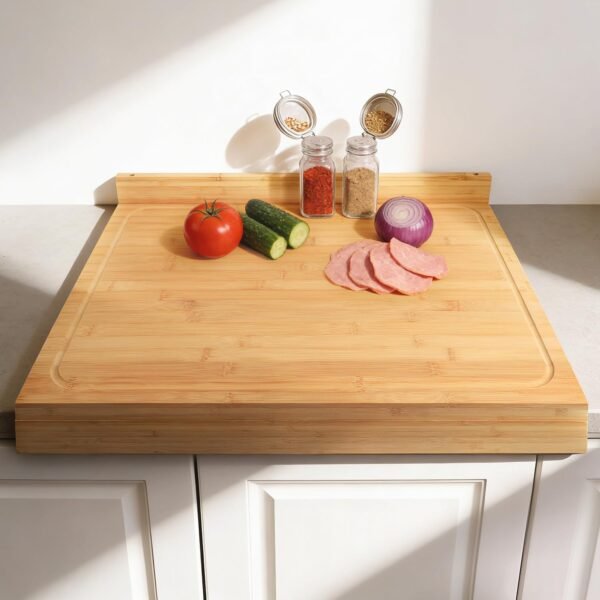 Extra-Large Dual-Sided Non-Slip Bamboo Cutting Board With Rim