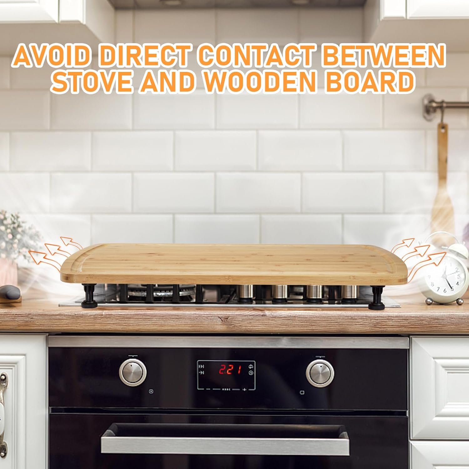 Extra-Large Non-Slip Bamboo Cutting Board With Detachable Feet - Image 2