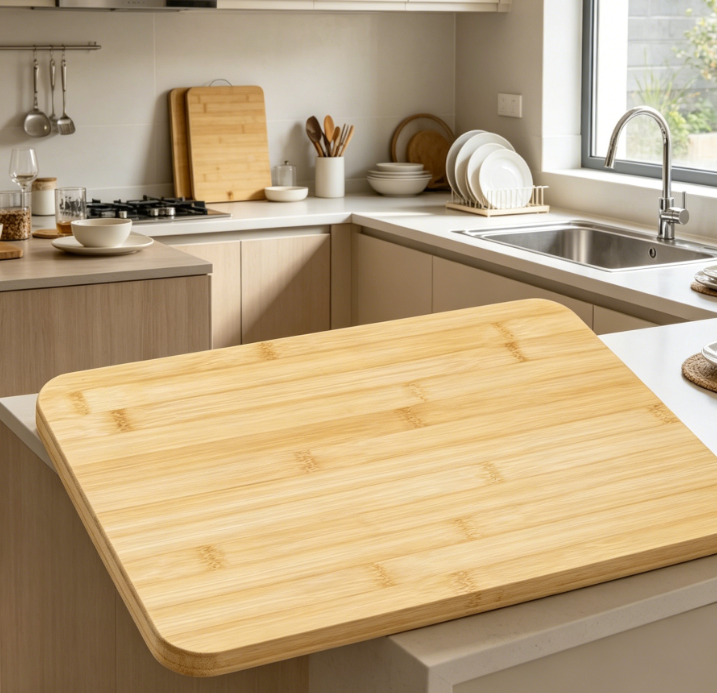 Large Bamboo Cutting Board With Non-Slip Silicone Feet - Image 2