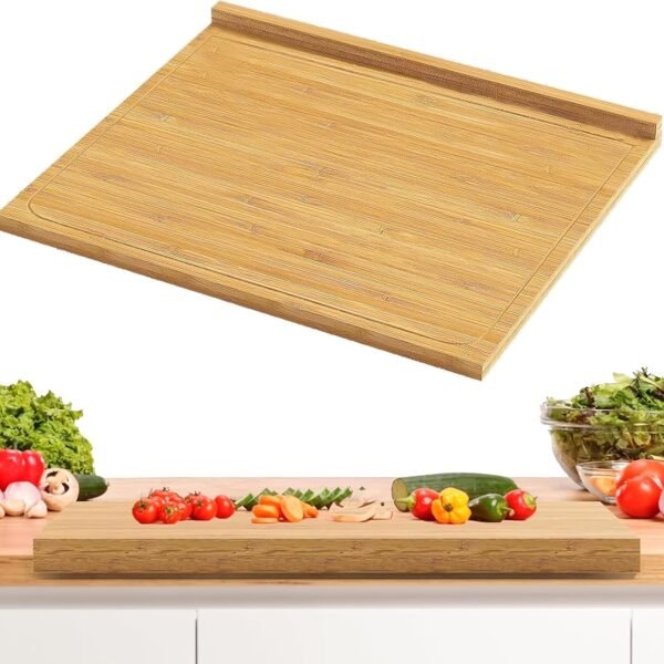 Non-Slip Bamboo Cutting Board With Rim (Sink-Compatible)